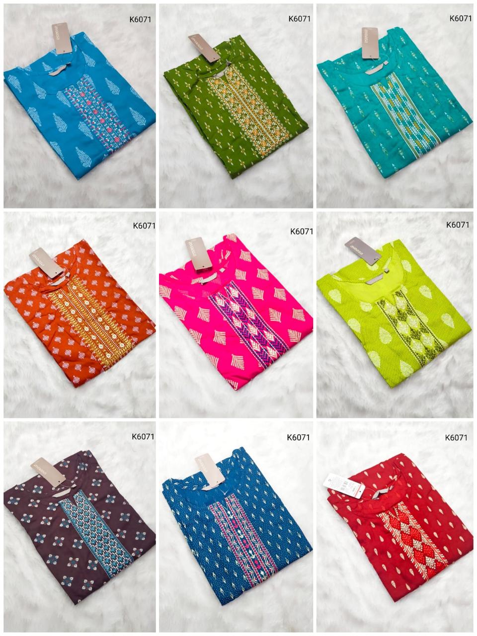 avaasa branded rayon embroidary kurtis